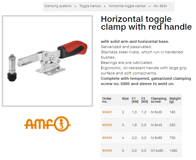 AMF Toggle Clamp Catalog Page