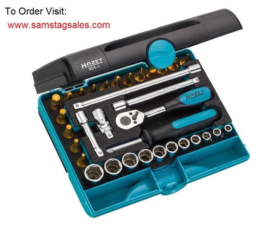 Hazet 854-1 Socket Set 33 Piece, with plastic
                      box and several tools